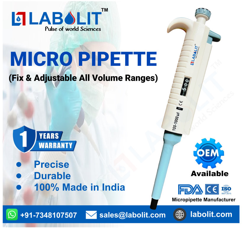 Micropipette Manufacturer India | Fixed & Variable Volume
Micropipette Manufacturer Across India | 5–50 to 100–1000 µL
Best Micropipette Manufacturer India | Fully Autoclave
