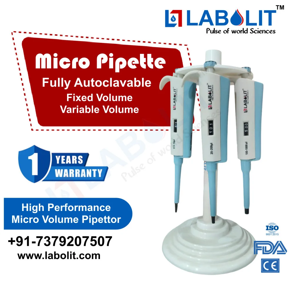 LABOLIT is a leading micropipette manufacturer across India and worldwide, offering high-precision laboratory pipettes with reliable performance and best manufacturer pricing.